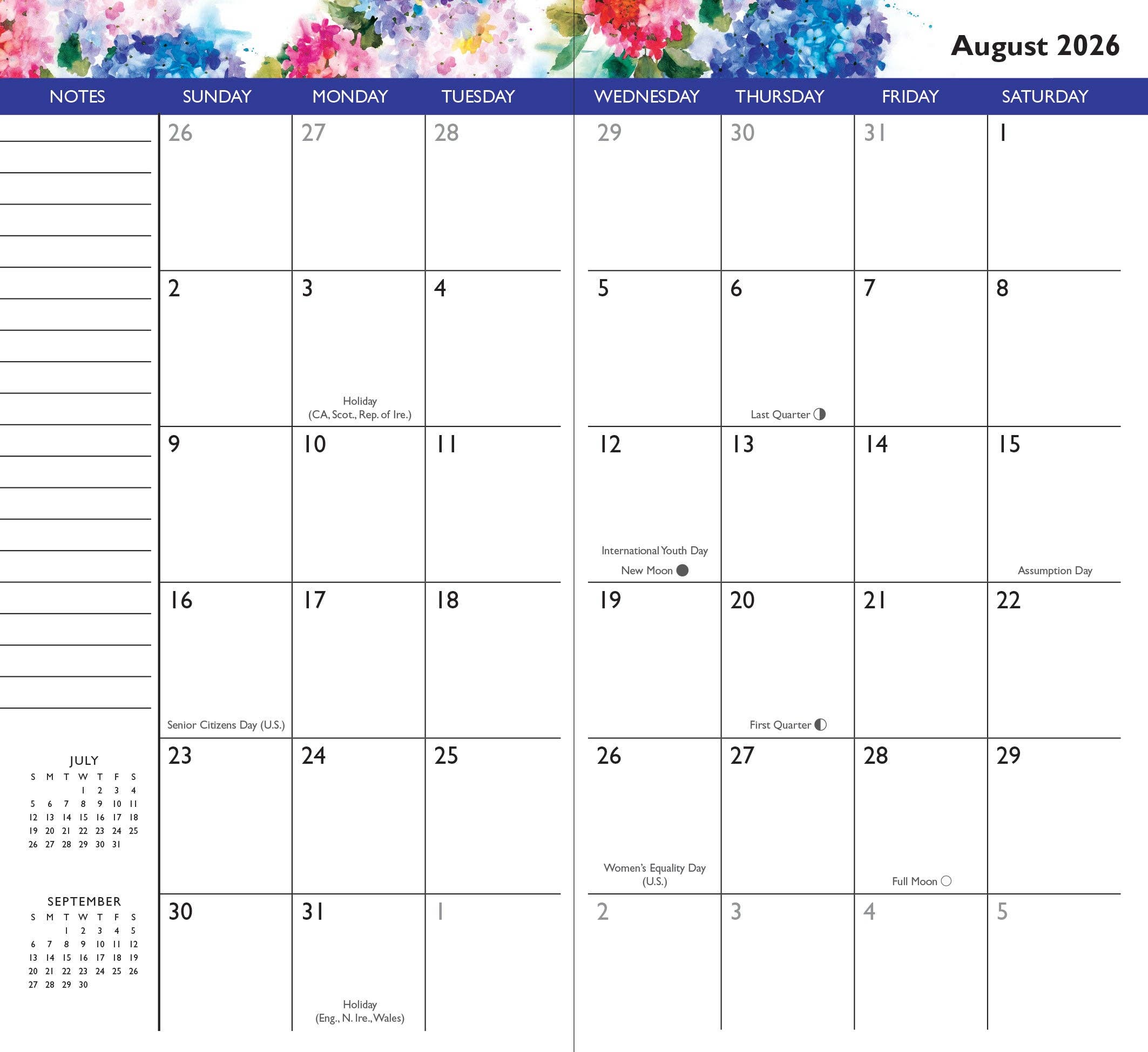 2026-27 Hydrangeas 2-Year Pocket Planner