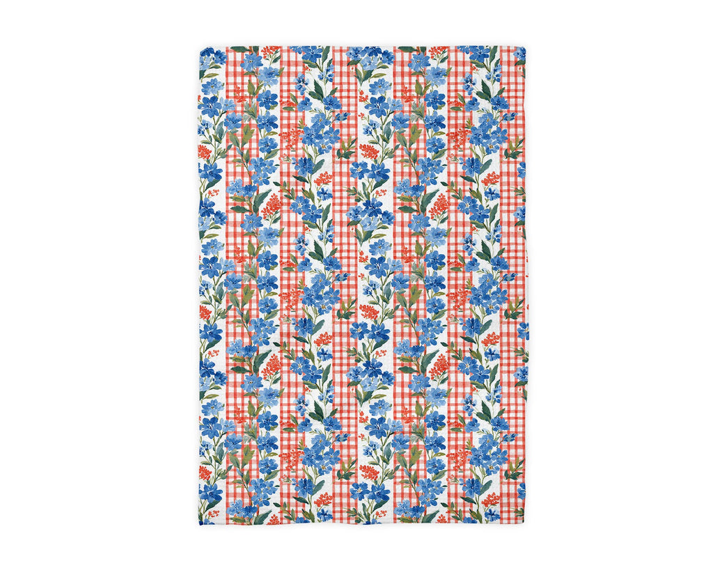 4th of July Kitchen Towel - Striped Floral