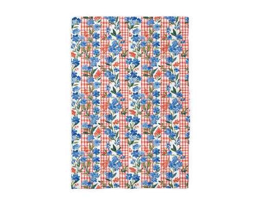 4th of July Kitchen Towel - Striped Floral