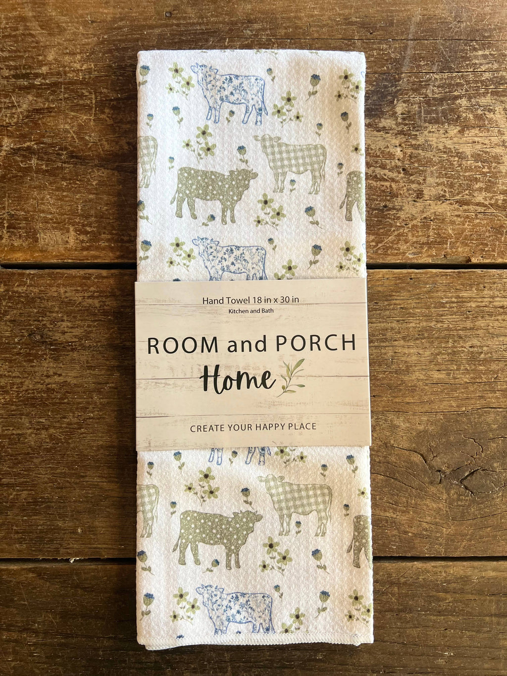 Farmhouse Cows Double-Sided Tea Towel - Recycled Microfiber