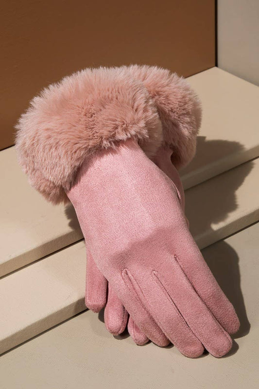 Faux Suede Gloves