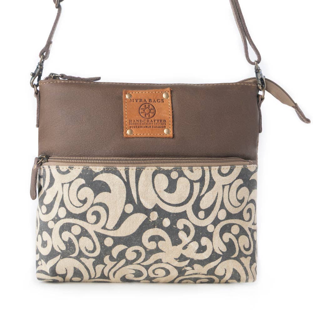 Wildprint Trail Upcycled Canvas Crossbody Bag - Ivory