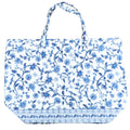 Blue Floral Designer Quilted Tote Bag