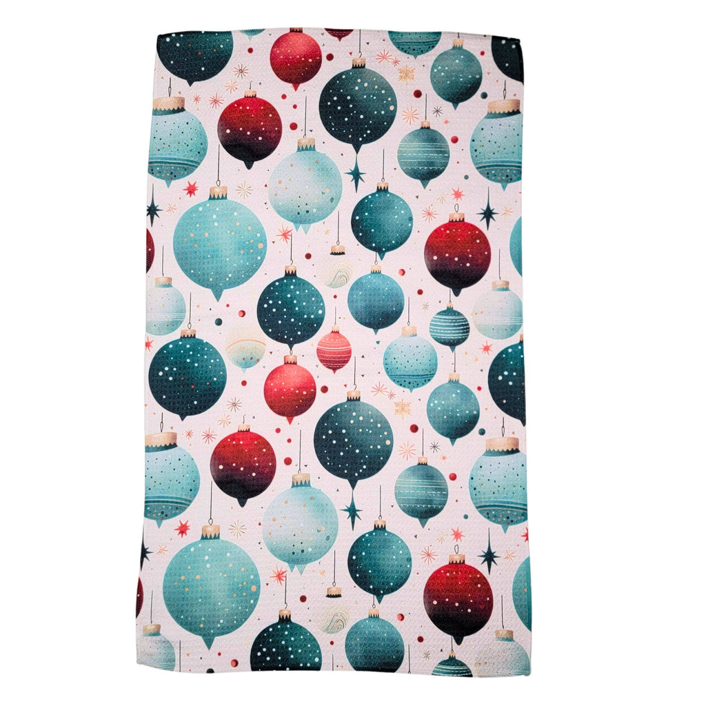 Holiday Ornament Pattern Tea Towel